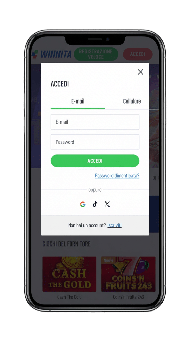 Winnita Casino mobile - lobby